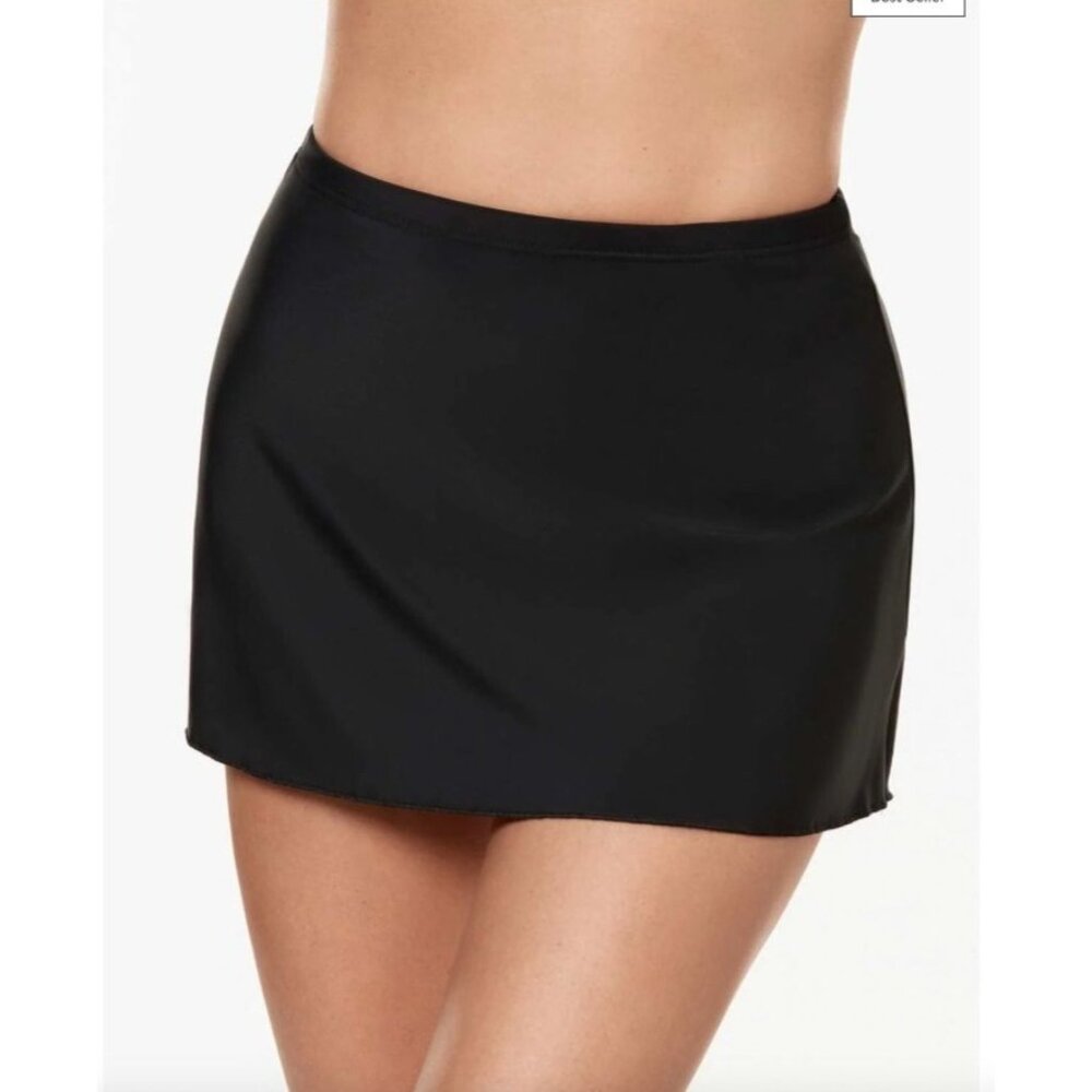 Nwt Miraclesuit Solid Black Tummy Control Skirted… - image 1